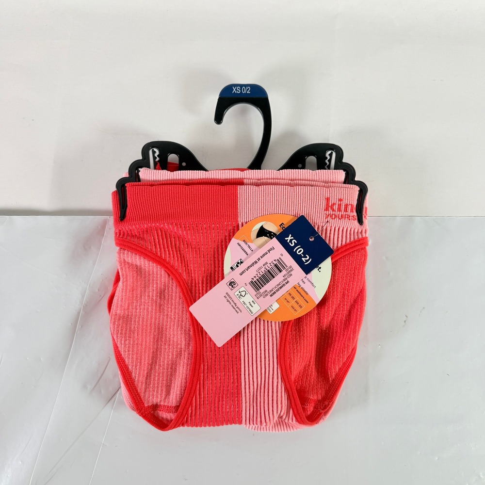 Kindly Yours Seamless Bikini Underwear 3 Pack Red Conch Lines XS NWT